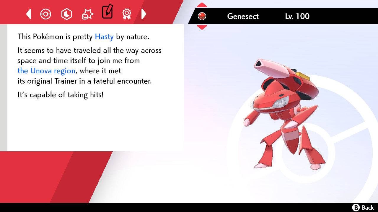 Pokemon Sword and Shield Ultra Shiny Genesect 6IV-EV Trained